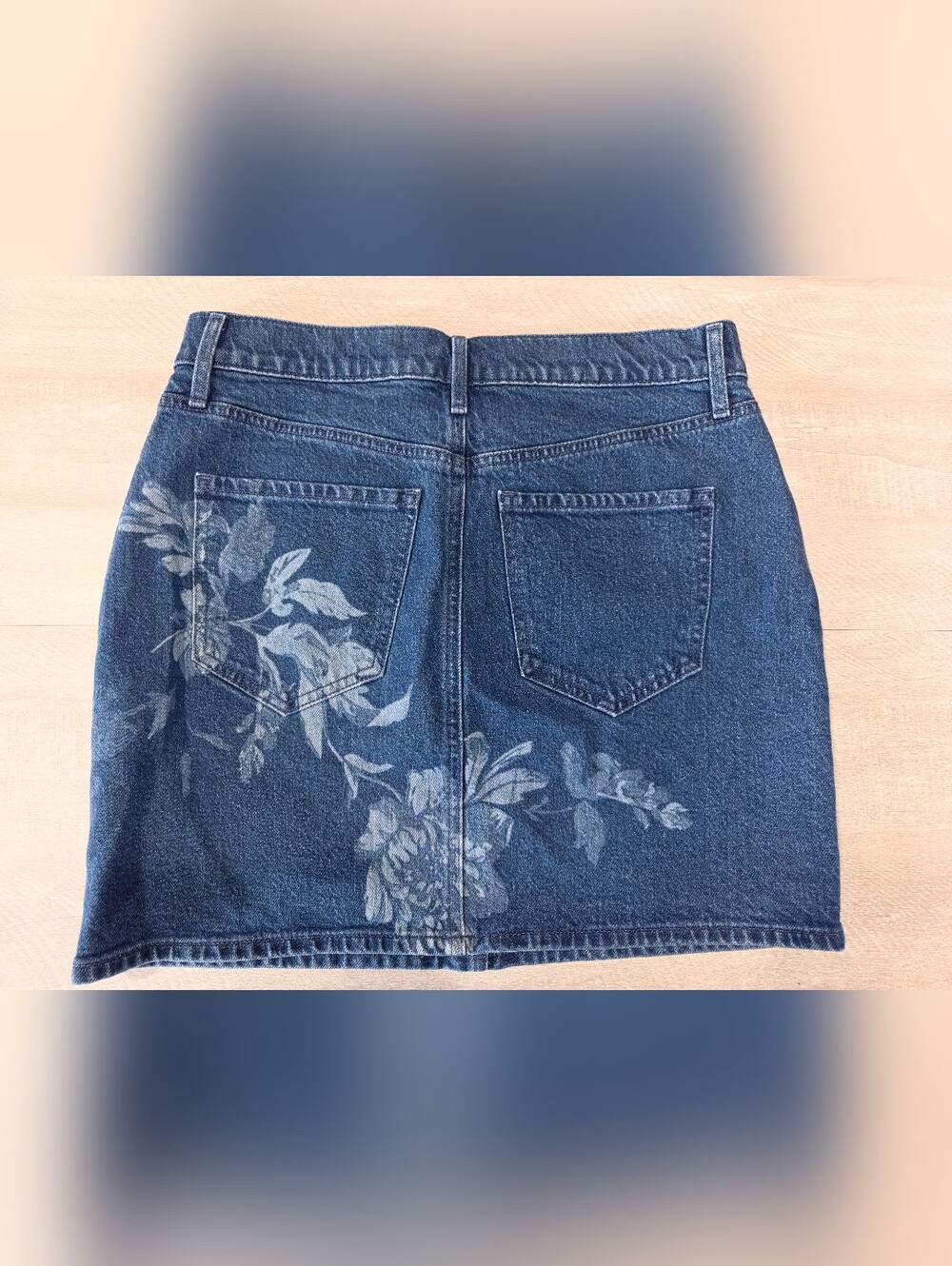 Express Blue Denim Floral Mini Skirt - Picture 3 of 3